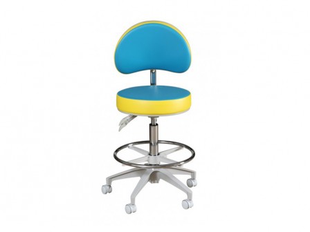 Murray HADV-GN Advance Round Stool with Backrest, Adjustable High Cylinder and Foot Ring